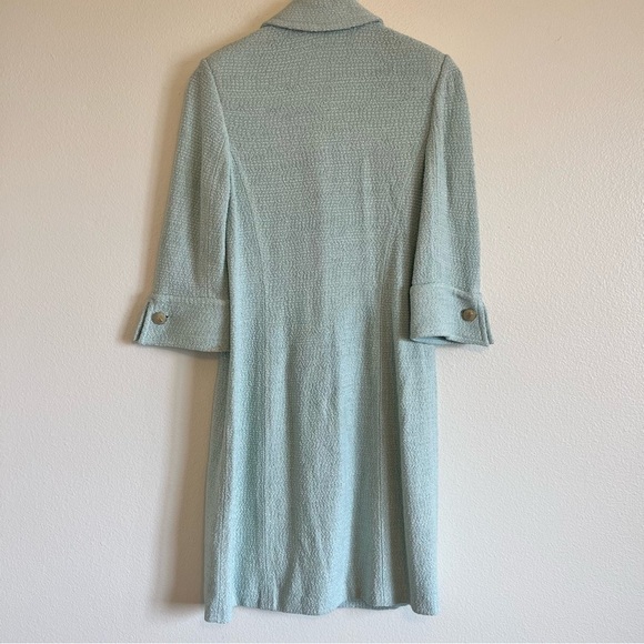ST JOHN COLLECTION LONG COAT SIZE 6 LIGHT AQUA - Picture 7 of 15